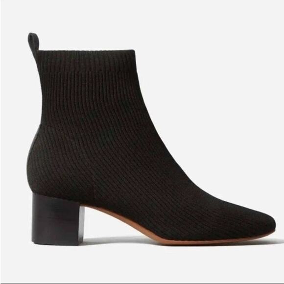 EVERLANE The Ankle Glove Boot in ReKnit Black Pull On Stretch Size 10.5 NEW - Picture 3 of 7